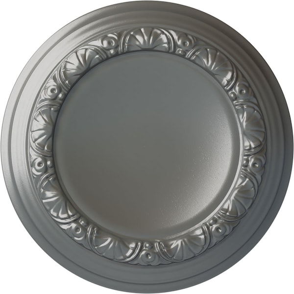 Ekena Millwork Carlsbad Ceiling Medallion (Fits Canopies up to 7 7/8"), Hand-Painted Silver, 12 1/2"OD x 1 1/2"P CM12CASLS - main